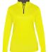 Badger Sportswear 4103 B-Core Women's Quarter-Zip in Safety yellow green/ graphite front view