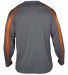Badger Sportswear 4350 Pro Heather Fusion Long Sle Carbon/ Burnt Orange back view