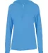 Badger Sportswear 4165 B-Core L/S Women's Hood Tee in Columbia blue front view