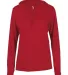 Badger Sportswear 4165 B-Core L/S Women's Hood Tee in Red front view