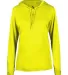 Badger Sportswear 4165 B-Core L/S Women's Hood Tee in Safety yellow front view