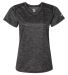 Badger Sportswear 4175 Tonal Blend Women's V-Neck  Black Tonal Blend front view