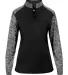Badger Sportswear 4198 Sport Blend Women's 1/4 Zip Black/ Black Blend front view