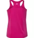 Badger Sportswear 2166 B-Core Girls' Racerback Tan Hot Pink back view