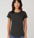 Cotton Heritage W1218 Slubby Scallop Bottom Tee Charcoal Heather front view