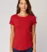 Cotton Heritage W1218 Slubby Scallop Bottom Tee Red front view