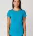 Cotton Heritage W1218 Slubby Scallop Bottom Tee Teal Blue Heather front view