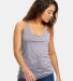 US Blanks 575 Ladies Raw Edge Sheer Jersey Racer T in Heather grey front view