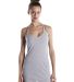 US Blanks 575 Ladies Raw Edge Sheer Jersey Racer T in Heather grey front view