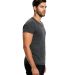 US Blanks 2228 Unisex Triblend V Neck T Shirts in Tri charcoal side view