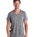 US Blanks 2228 Unisex Triblend V Neck T Shirts in Tri grey front view
