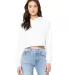 Bella + Canvas 7502 Women's Cropped Fleece Hoodie in White front view