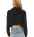 Bella + Canvas 7502 Women's Cropped Fleece Hoodie in Black back view