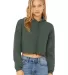 Bella + Canvas 7502 Women's Cropped Fleece Hoodie MILITARY GREEN front view