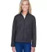 North End 78172 Ladies' Voyage Fleece Jacket HEATHER CHARCOAL front view