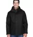 North End 88130 Adult 3-in-1 Jacket BLACK front view