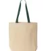 8868 Liberty Bags® Marianne Cotton Canvas Tote NATURAL/ FOR GRN back view