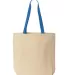 8868 Liberty Bags® Marianne Cotton Canvas Tote NATURAL/ ROYAL back view