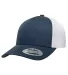 Yupoong-Flex Fit 6506 Retro Snapback Trucker Cap in Navy/ white front view