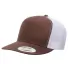 Yupoong 6006 Five-Panel Classic Trucker Cap  BROWN/ WHITE front view