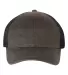 Sportsman SP3250 Faux Waxy Trucker Cap Dark Brown/ Black front view