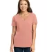 Next Level Apparel 3940 Ladies' Relaxed V-Neck T-S DESERT PINK front view