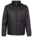 Independent Trading Co. EXP100PFZC Puffer Jacket Black front view