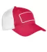 Big Accessories BA656T Patch Trucker Cap RED/ WHITE/ WHT front view