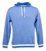 J America 8701 Peppered Fleece Lapover Hooded Pull Royal Pepper front view