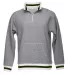 J America 8703 Peppered Fleece 1/4 Zip Pullover Pepper/ Forest front view