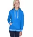 J America 8651 Relay Women's Hooded Pullover Sweat in Royal front view