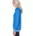 J America 8651 Relay Women's Hooded Pullover Sweat in Royal side view