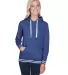 J America 8651 Relay Women's Hooded Pullover Sweat in Navy front view