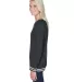 J America 8652 Relay Women's Crewneck Sweatshirt in Black side view