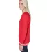 J America 8652 Relay Women's Crewneck Sweatshirt in Red side view