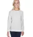 J America 8652 Relay Women's Crewneck Sweatshirt in Ash front view