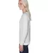 J America 8652 Relay Women's Crewneck Sweatshirt in Ash side view