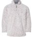 J America 8462 Epic Sherpa Youth Quarter-Zip Pullo Oatmeal Heather front view