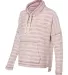 J America 8693 Baja Women's French Terry Cowlneck  Natural/ Brick Red side view
