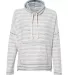 J America 8693 Baja Women's French Terry Cowlneck  Natural/ Mist Blue front view