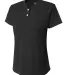A4 Apparel NG3143 Girl's Tek 2-Button Henley Shirt BLACK front view
