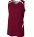 A4 Apparel N2372 Adult Performance Double/Double R MAROON WHITE front view