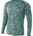 A4 Apparel N3305 Adult Space Dye Long Sleeve Ragla FOREST front view