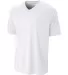 A4 Apparel N3373 Adult Polyester V-Neck Strike Jer WHITE front view