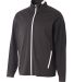 A4 Apparel N4261 Adult League Full Zip Jacket BLACK/ WHITE front view