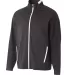 A4 Apparel N4261 Adult League Full Zip Jacket BLACK/ WHITE front view