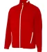 A4 Apparel N4261 Adult League Full Zip Jacket SCARLET/ WHITE front view