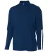 A4 Apparel N4262 Adult League 1/4 Zip Jacket NAVY/ WHITE front view