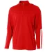 A4 Apparel N4262 Adult League 1/4 Zip Jacket SCARLET/ WHITE front view