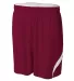 A4 Apparel N5364 Adult Performance Doubl/Double Re MAROON WHITE front view